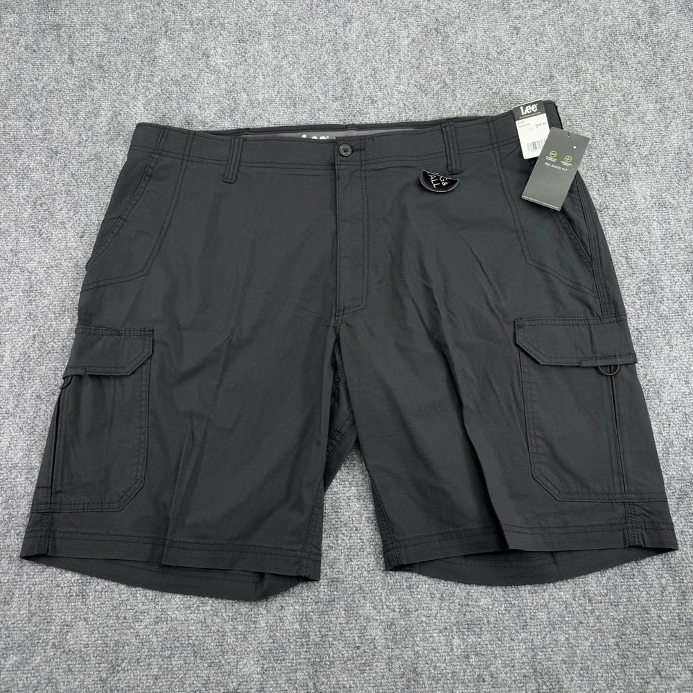 Lee Shorts Mens 46 (Fits 45) Black Extreme Motion Cargo Cotton Blend Stretch NWT